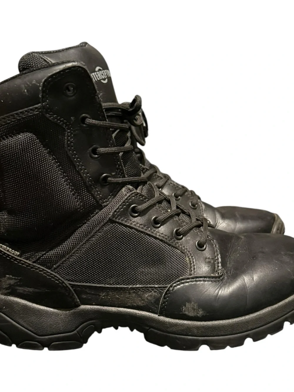 Interceptor Men’s MNIN48DP001 Black Leather Mid Lace Up Size 9 Combat Boots